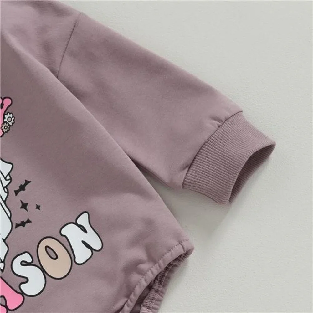 Newborn‎ Halloween Outfit Girl Boy Spooky Season Romper Bubble Sweatshirt